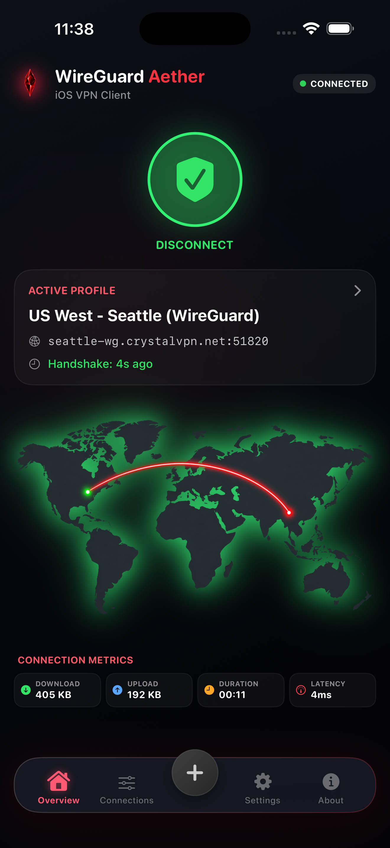 WireGuard iOS Home Dashboard